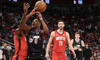 杜兰特18+12马尔卡宁29分 火箭大胜爵士