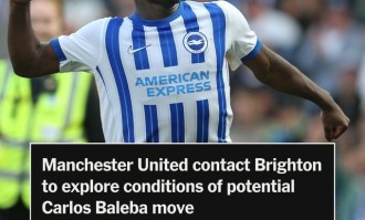 好腰难买TA：曼联已询问21岁巴莱巴情况，但布莱顿不想卖