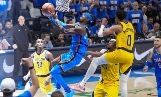 SGA轰34+8哈利伯顿17分 雷霆轻取步行者总分1-1