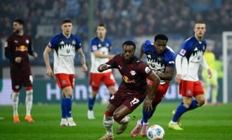 德甲第24轮：莱比锡2-1逆转汉堡，24岁巴西悍将罗慕洛精彩脚后跟破门