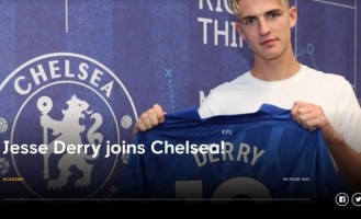 官方：切尔西签下水晶宫18岁边锋杰西-德里，合同至2029年