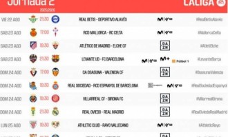 西甲公布联赛第二轮对阵：皇马和巴萨均在客场对阵本赛季升班马