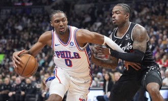 马克西33分恩比德27+8 76人大胜猛龙