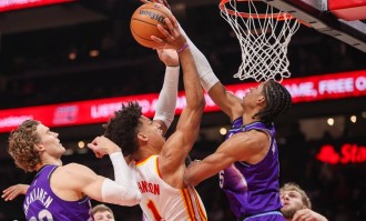 杰伦约翰逊22+16+15兰代尔26+11 老鹰胜爵士