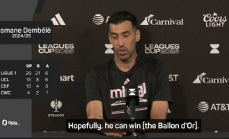 布斯克茨：希望登贝莱夺得金球奖，但很明显一些巴萨球员也配得上