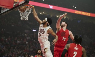 阿伦40+17杨瀚森1板1助攻 骑士大胜开拓者