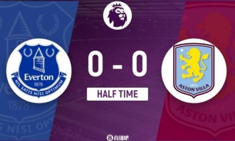 半场-埃弗顿暂0-0维拉 大马丁屡献神扑 卡什踢倒格拉利什染黄