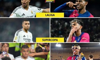 麻姆巴佩对亚马尔1胜7负&amp;决赛两败 唯一胜场巴黎欧冠淘汰巴萨